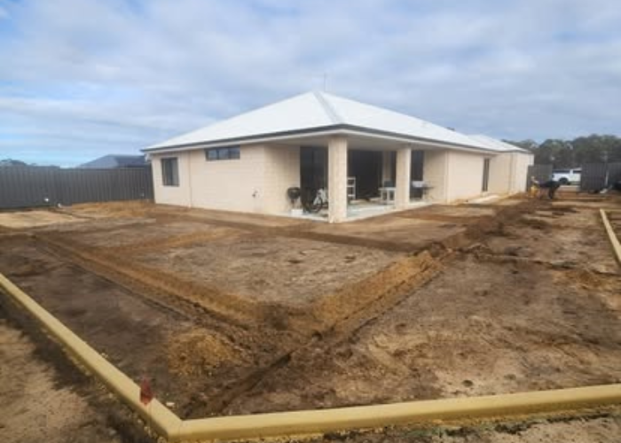 Landscaping a new yard build by Fergie's Total Lawn Care Bunbury WA